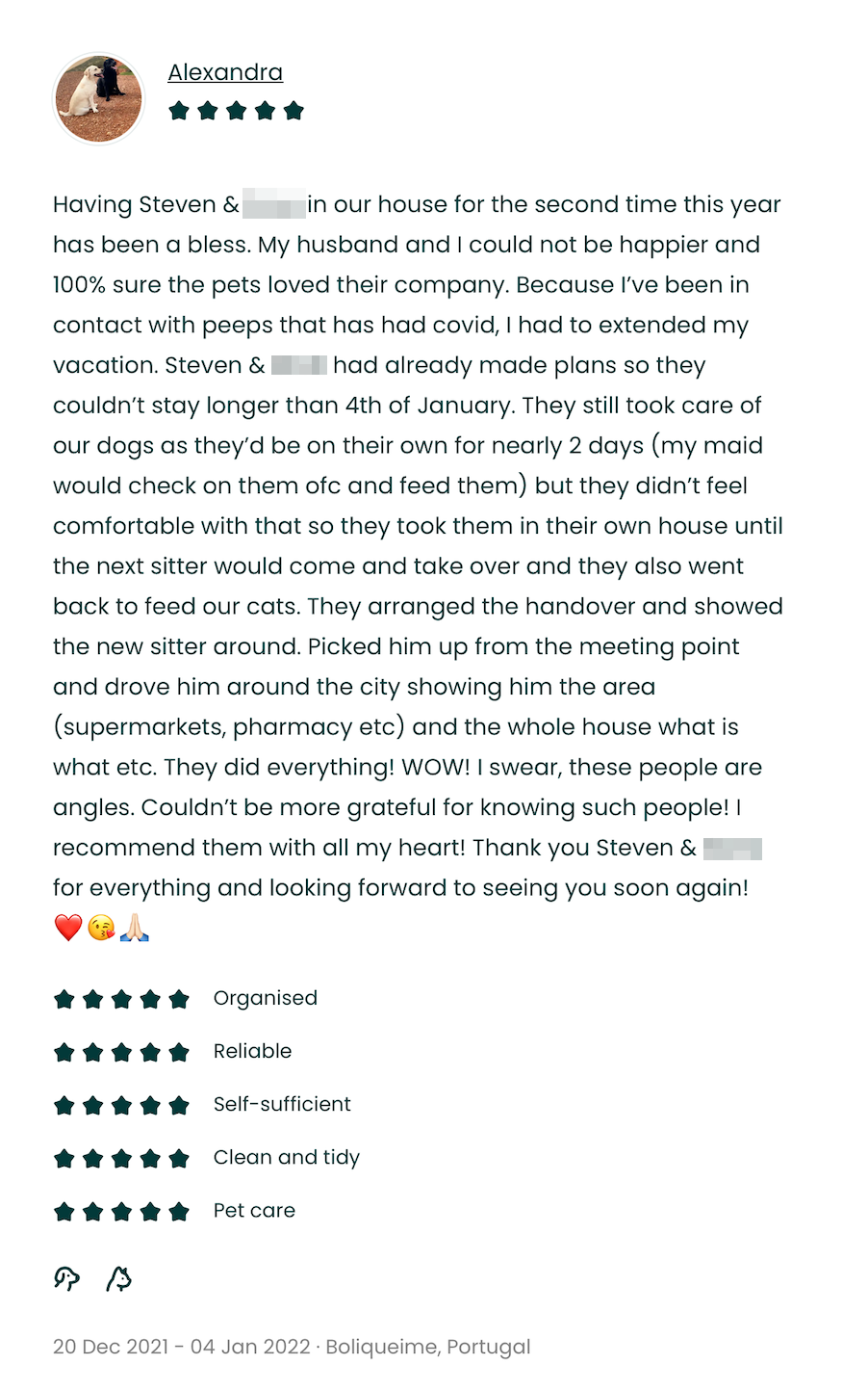 Alexandra — TrustedHousesitters