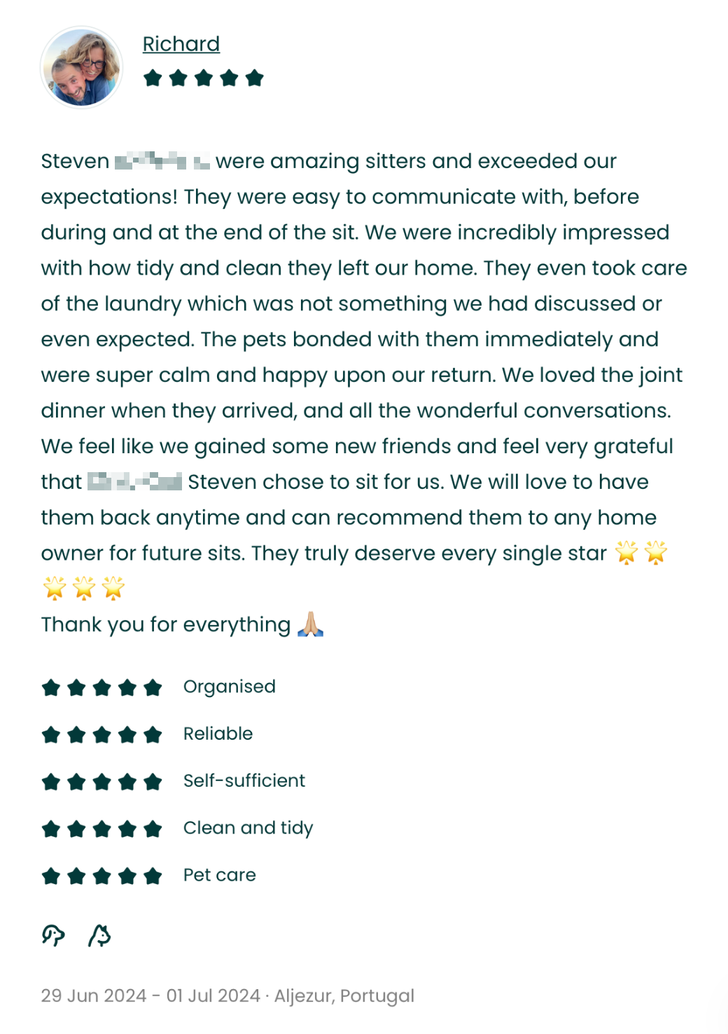 TrustedHousesitters review — Aljezur, Portugal