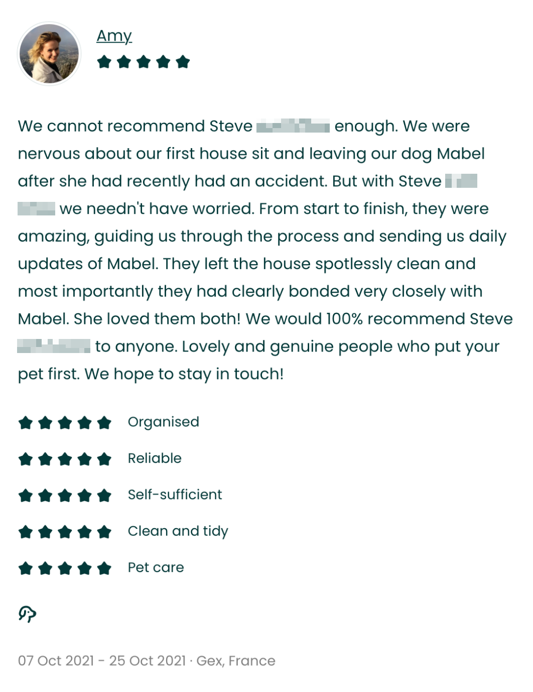 TrustedHousesitters review — Gex, France