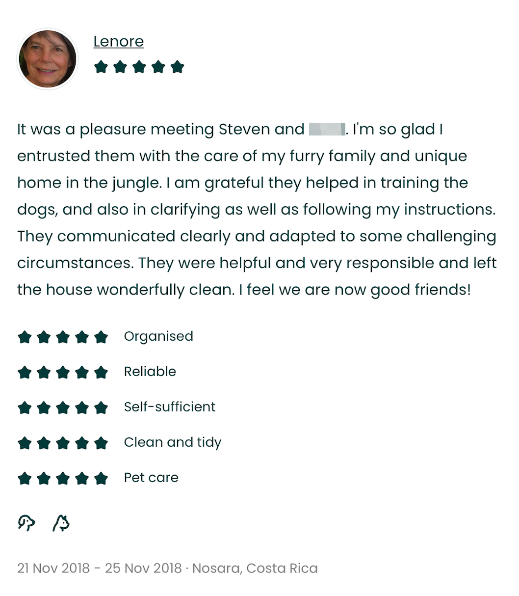 TrustedHousesitters review — Nosara, Costa Rica