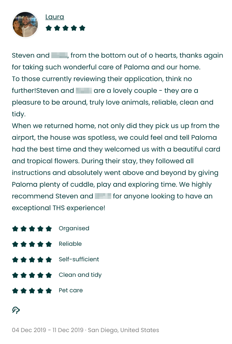 TrustedHousesitters review — San Diego, California